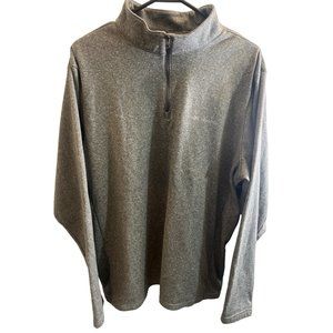 COLUMBIA GREY PULLOVER HALF ZIP COLLARED LARGE MENS SWEATER
